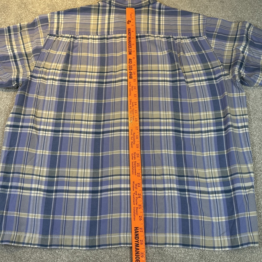 Tommy Bahama Mens Shirt Silk Blue White Plaid Purple  XL Short Sleeve Button‎ - Picture 10 of 11